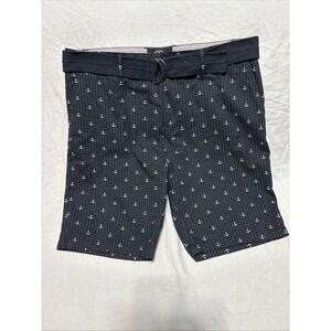 Beverly Hills Polo Club Mens Shorts 36 Flat Front Relaxed Fit Belted Nautical